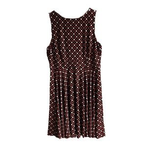 DM Collection Whitt Jersey Midi Dress Size 12 Sleeveless Fit & Flare Geo Office